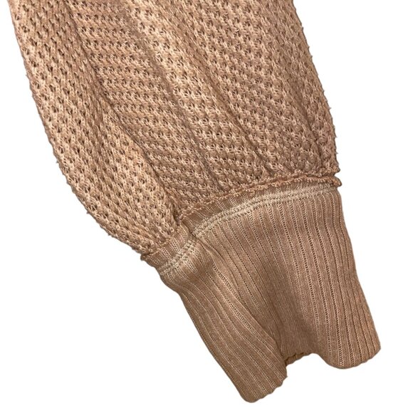 Free People We The Free She’s a Keeper Sweater Tan Pullover Size Medium - Picture 8 of 15